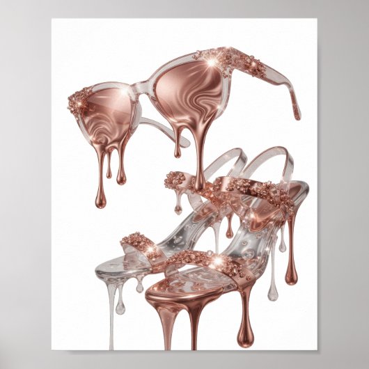 Poster Conception GLAMOUR OR ROSE Or chic (Devant)