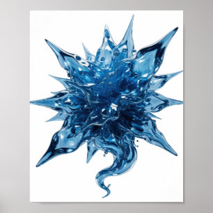 Poster Conception graphique Balle d'EAU Bleu vif