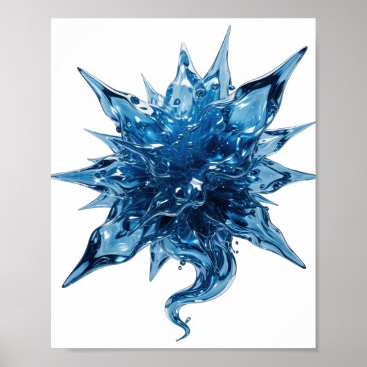 Poster Conception graphique Balle d'EAU Bleu vif (Devant)