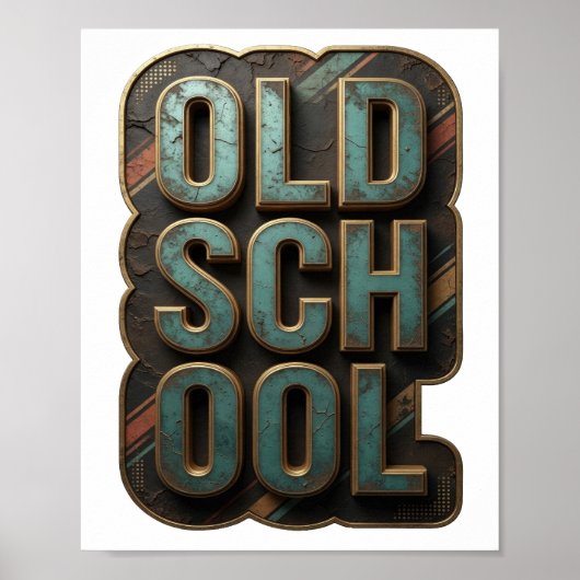 Poster Conception graphique Chic Gold OLD SCHOOL (Devant)