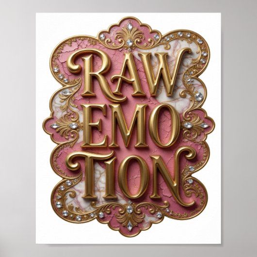 Poster Conception graphique Crisp Gold RAW EMOTION (Devant)
