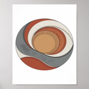 Poster Conception graphique d'art abstrait gris WITTY v2
