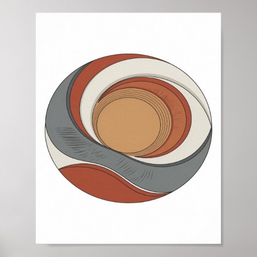 Poster Conception graphique d'art abstrait gris WITTY v2 (Devant)