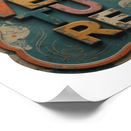 Poster Conception graphique d'aventure orange chic (Coin)