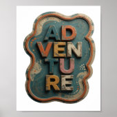 Poster Conception graphique d'aventure orange chic (Devant)