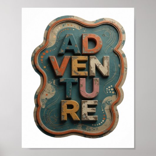 Poster Conception graphique d'aventure orange chic (Devant)
