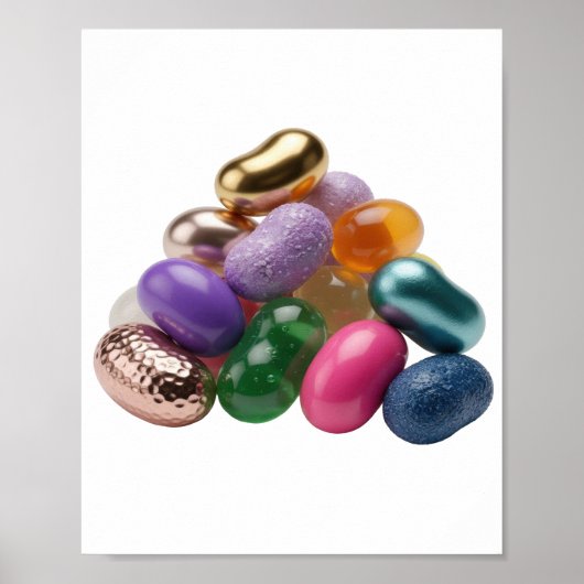Poster Conception graphique de bonbons brillants argentés (Devant)
