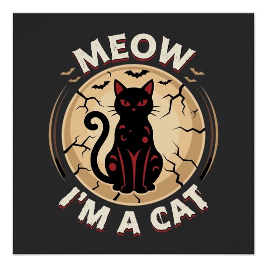 Poster Conception graphique de chat Meow Halloween_1 (Devant)