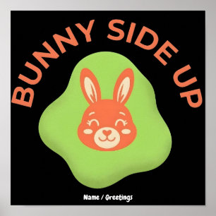 Poster Conception Graphique d'Oeuf de Pâques Rétro Bunny