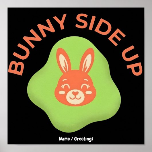 Poster Conception Graphique d'Oeuf de Pâques Rétro Bunny (Devant)