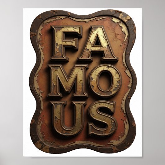 Poster Conception graphique FAMOUS Witty Gold (Devant)