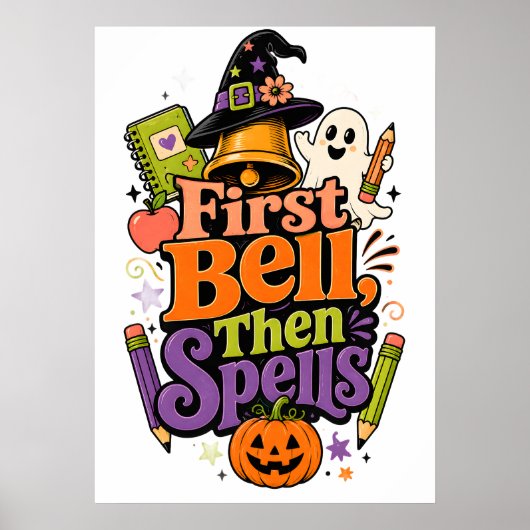 Poster Conception graphique Halloween de rentrée scolaire (Devant)