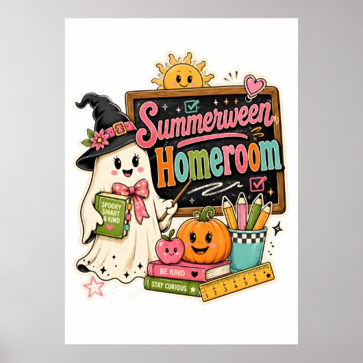 Poster Conception graphique Halloween de rentrée scolaire (Devant)