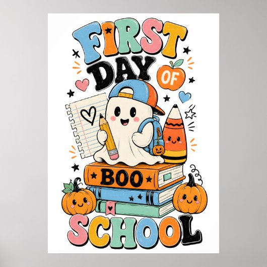 Poster Conception graphique Halloween de rentrée scolaire (Devant)