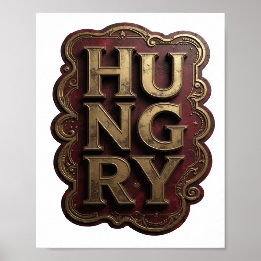 Poster Conception graphique HUNGRY Witty Gold (Devant)