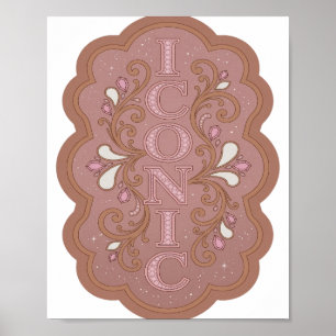 Poster Conception Graphique ICONIQUE Rose Dynamique
