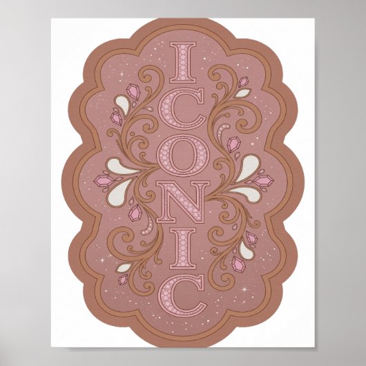 Poster Conception Graphique ICONIQUE Rose Dynamique (Devant)