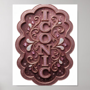 Poster Conception graphique ICONIQUE rose vif
