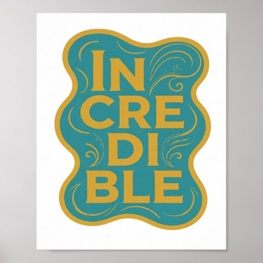 Poster Conception graphique INCROYABLE jaune élégant (Devant)