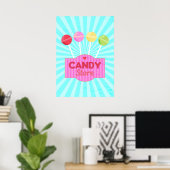 Poster Conception graphique Retro Candy Store Pastel Loll (Bureau à domicile)