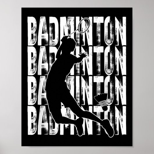 Poster Conception Graphique Thème Amoureux de Badminton (Devant)