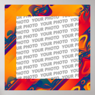 Poster Conception graphique transparente - jaune rouge I