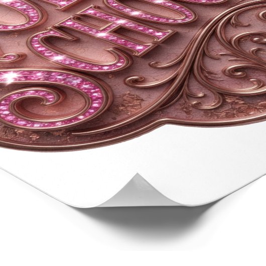Poster Conception gras rose Statement OLD SCHOOL (Coin)