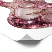 Poster Conception GUITARE PINK STRASS Argenté (Coin)