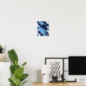Poster Conception hexagonale bleue dynamique (Bureau à domicile)