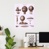 Poster Conception historique de ballon à air chaud (Bureau à domicile)