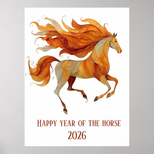 Poster Conception Joyeuse Année du Cheval 2026 (Devant)