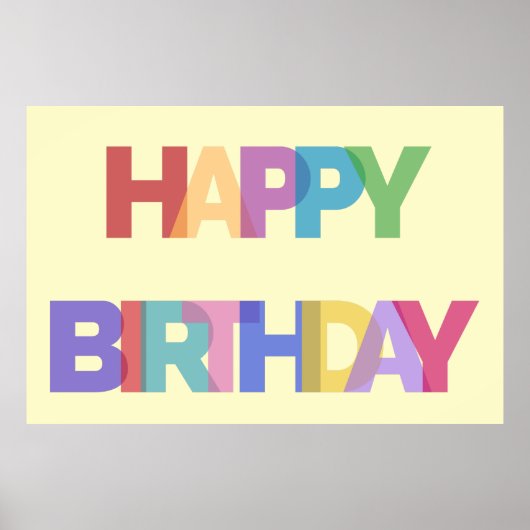 Poster Conception Joyeux Anniversaire en Couleurs Joyeuse (Devant)