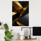 Poster Conception métallique moderne de luxe en 3D pour m (Bureau à domicile)