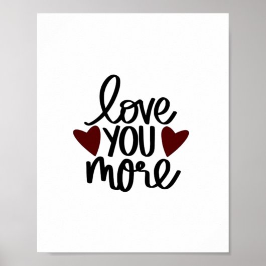 Poster Conception minimale Plus sincère de vous aimer (Devant)