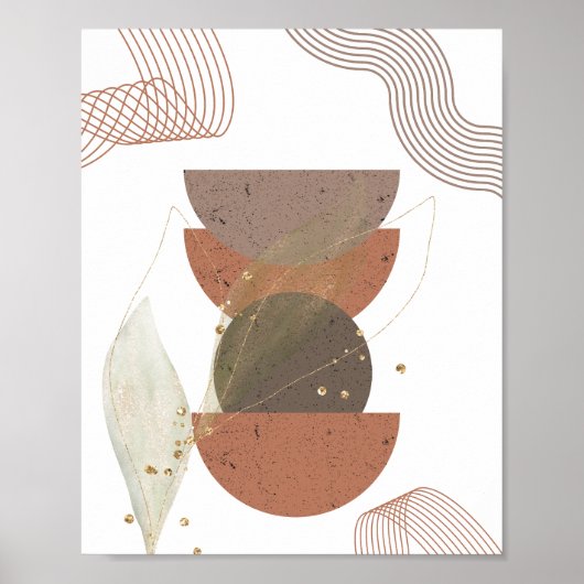 Poster Conception minimaliste Abstraite de saumons (Devant)