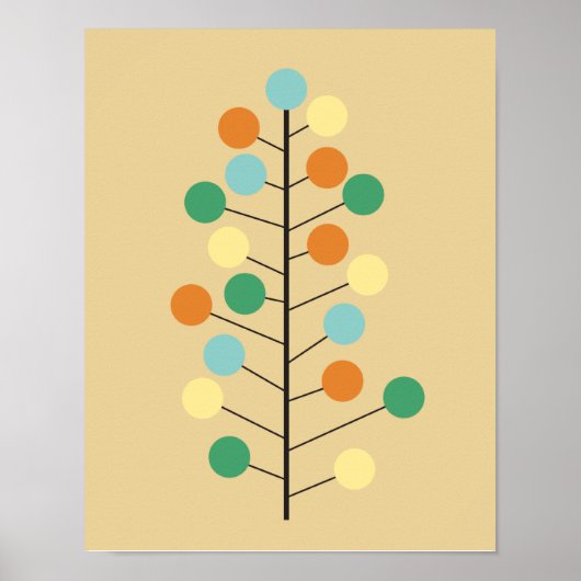 Poster Conception moderne d'arbre rétro (Devant)