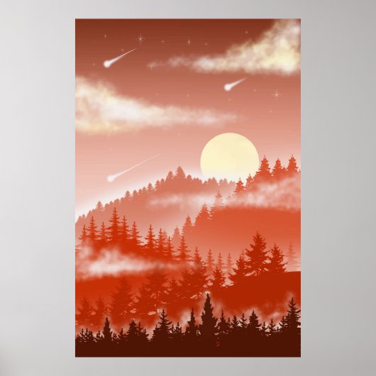 Poster conception montagneuse Abstraite (Devant)