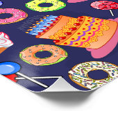 Poster Conception Motif de pâtisserie de gâteaux d'annive (Coin)