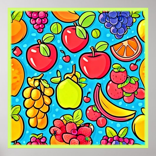Poster Conception Motif fruitée (Devant)