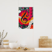 Poster Conception musicale abstraite (Cuisine)