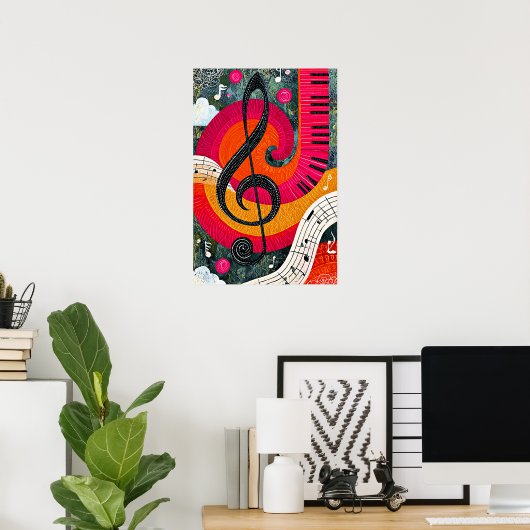 Poster Conception musicale abstraite (Bureau à domicile)