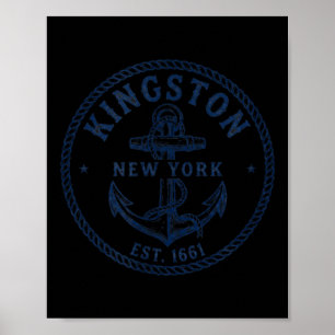 Poster Conception nautique d'ancre vintage de Kingston Ne