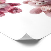 Poster Conception OURS EN PELUCHE TROIS ROSES Argentée Sn (Coin)