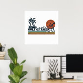 Poster Conception patriotique vintage du golfe d'Amérique (Bureau à domicile)