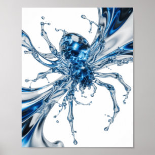 Poster Conception personnalisée araignée d'eau argentée a