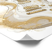Poster Conception personnalisée de guitare dorée argentée (Coin)