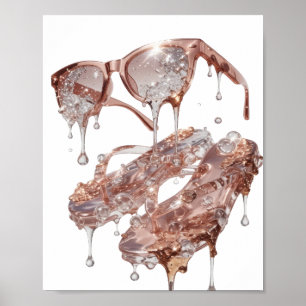 Poster Conception personnalisée de rose argenté EDGI GLAM