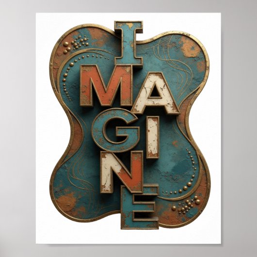 Poster Conception personnalisée IMAGINE Orange frais (Devant)