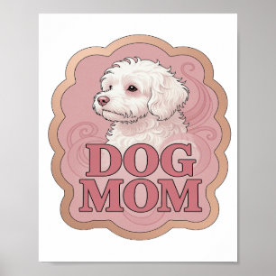 Poster Conception personnalisée MAMAN CHIEN Rose captivan