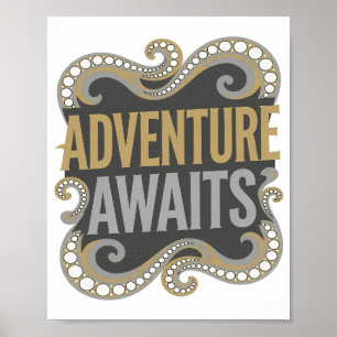 Poster Conception personnalisée Or Edge AVENTURE ATTEND